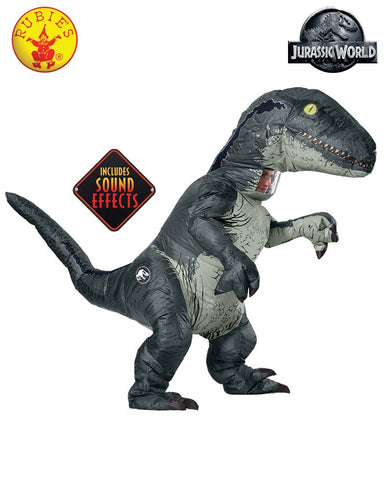 Rubie's Official Jurassic World Inflatable Dinosaur Costume, Velociraptor with Sound, Standard