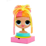 L.O.L. Surprise O.M.G. Styling Head Neonlicious with Stick-On Hair for Endless Styles