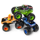 Monster Jam, Ground Shaker 3 Pack (Grave Digger, El Toro Loco and Blue Thunder), 1:64 Scale Die-Cast Vehicles, Multicolor