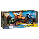 Monster Jam, Ground Shaker 3 Pack (Grave Digger, El Toro Loco and Blue Thunder), 1:64 Scale Die-Cast Vehicles, Multicolor