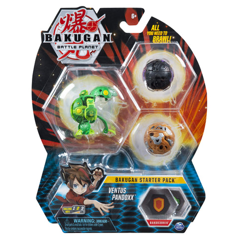 Bakugan Starter Pack 3-Pack, Ventus Pandox, Collectible Action Figures, for Ages 6 and up