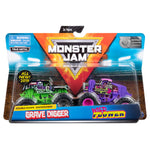 Monster Jam Official Grave Digger vs. Wild Flower Die-Cast Monster Trucks, 1:64 Scale, 2 Pack